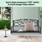 Costway Outdoor 2-Person Metal Porch Swing Hanging Patio Bench 485 Lbs Capacity Black\Brown